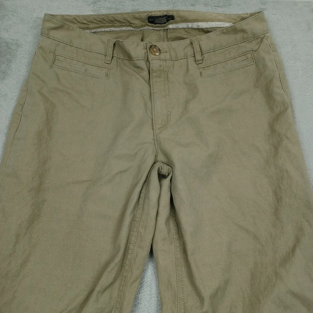 Banana Republic Pants Womens‎ 12 Brown Linen Blend Flarerd Y2K Preppy